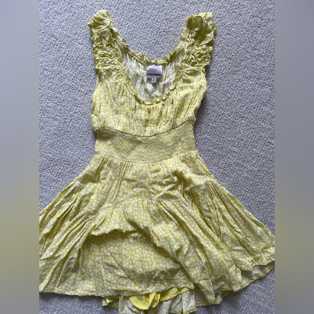 Skylar and Madison yellow romper